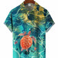 Ocean Turtle Hawaiian Shirt For Island Vacations, Weekend Events, And Relaxed Everyday Outfits