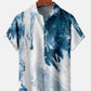 Watercolor Oil Line Hawaiian Shirt For Resort Trips, Coastal Parties, And Warm Weather Style
