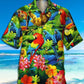 Parrot Creative Pattern Hawaiian Shirt For Animal Lovers, Beach Travel, And Casual Summer Style
