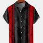 Red Black Texture Bowling Hawaiian Shirt For Tropical Holidays, Outdoor Gatherings, And Everyday Comfort