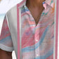 Retro Gradient Contrast Hawaiian Shirt For Tropical Holidays, Outdoor Gatherings, And Everyday Comfort