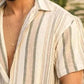 Men's Retro Striped Print Stretch Hawaiian Shirt