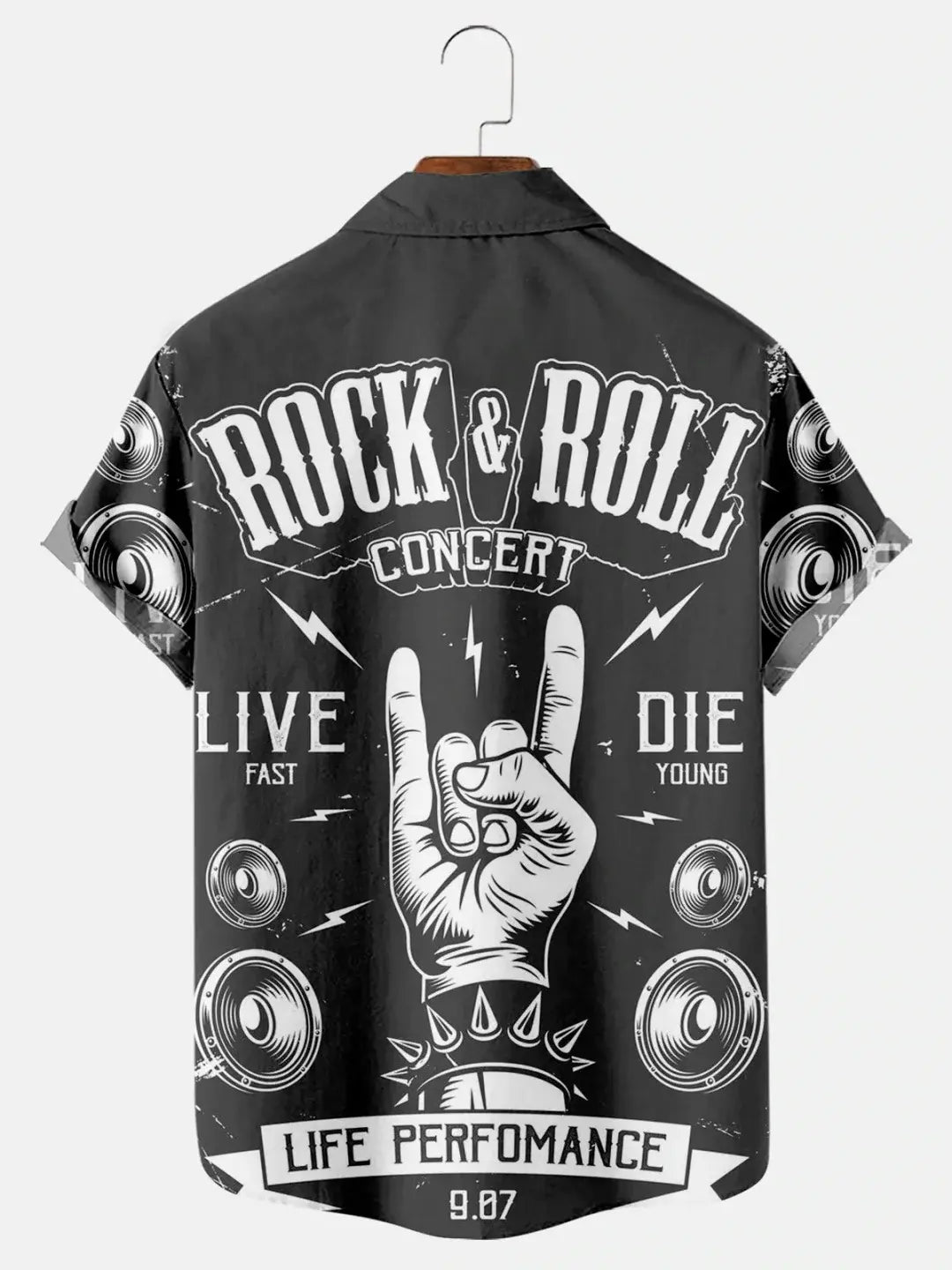 Rock Poster Hawaiian Shirt For Resort Trips, Coastal Parties, And Warm Weather Style