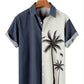 Simple Coconut Patchwork Hawaiian Shirt For Tropical Holidays, Outdoor Gatherings, And Everyday Comfort