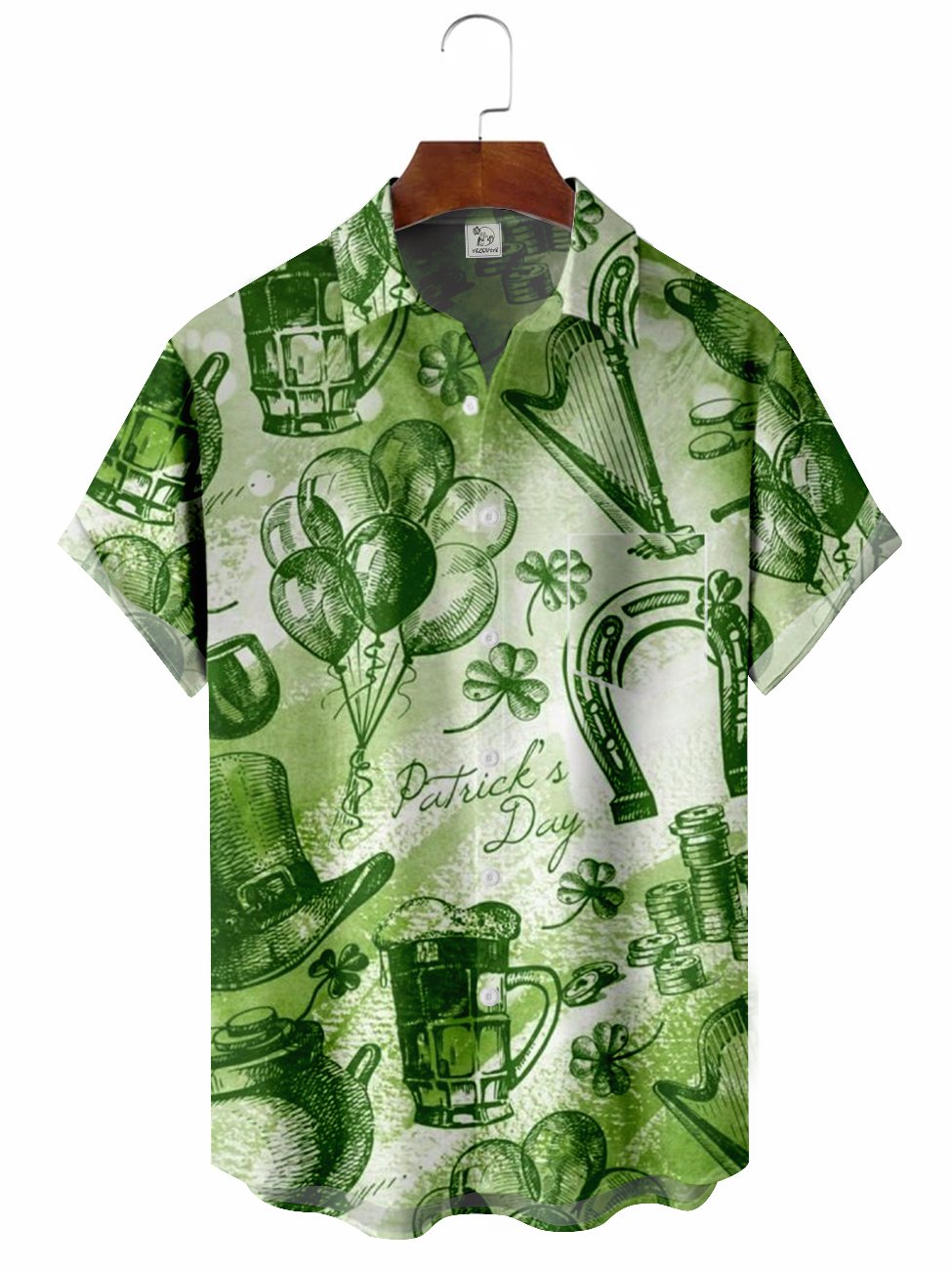Ptrick's Pattern Hawaiian Shirt For Coastal Travel, Casual Events, And Comfortable Summer Wear