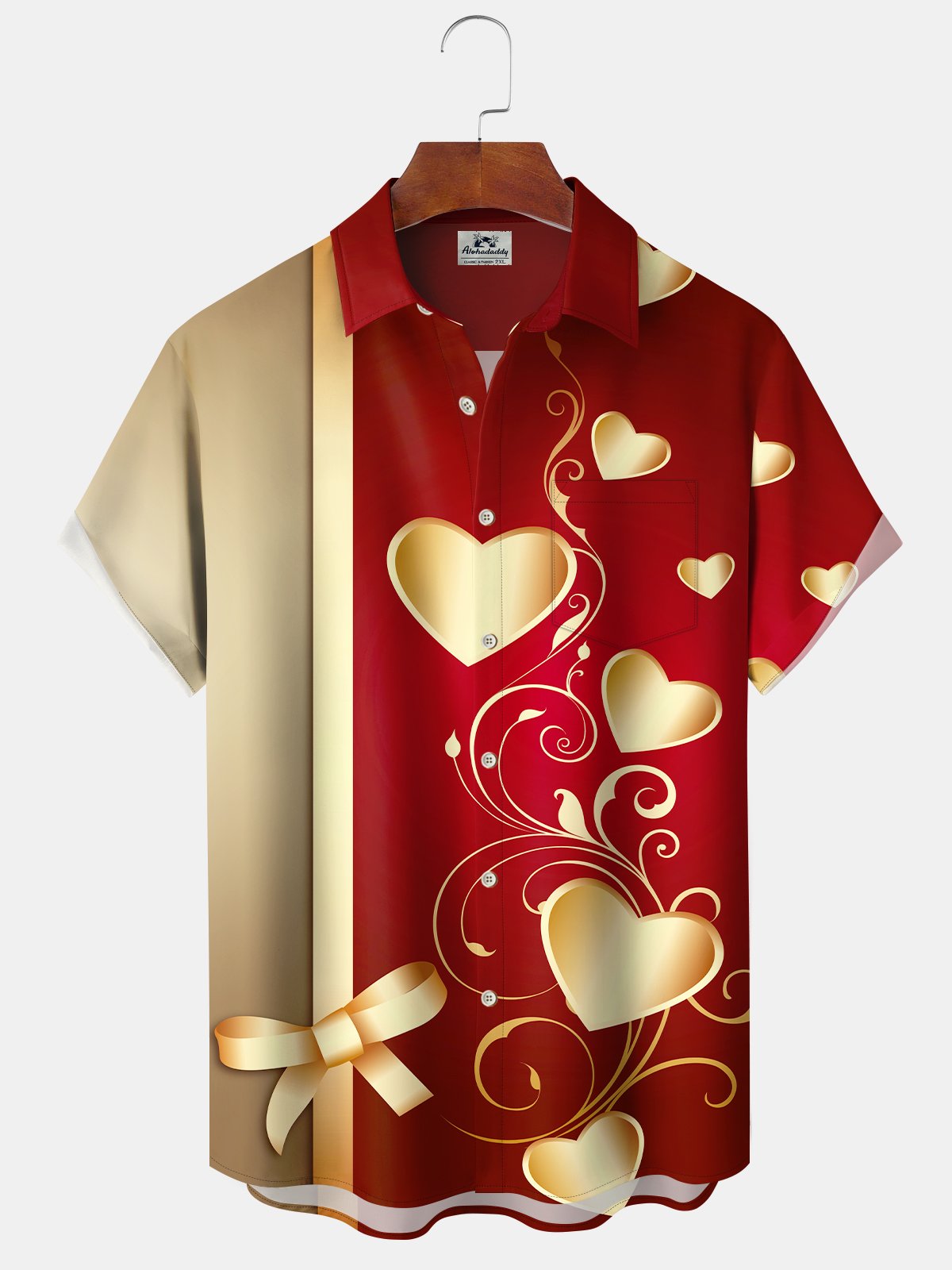Valentine Holiday Hawaiian Shirt For Summer Vacation, Beach Travel, And Casual Wear