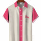 Valentine's Flamingo Bowling Hawaiian Shirt For Outdoor Adventures, Coastal Travel, And Comfortable Casual Style