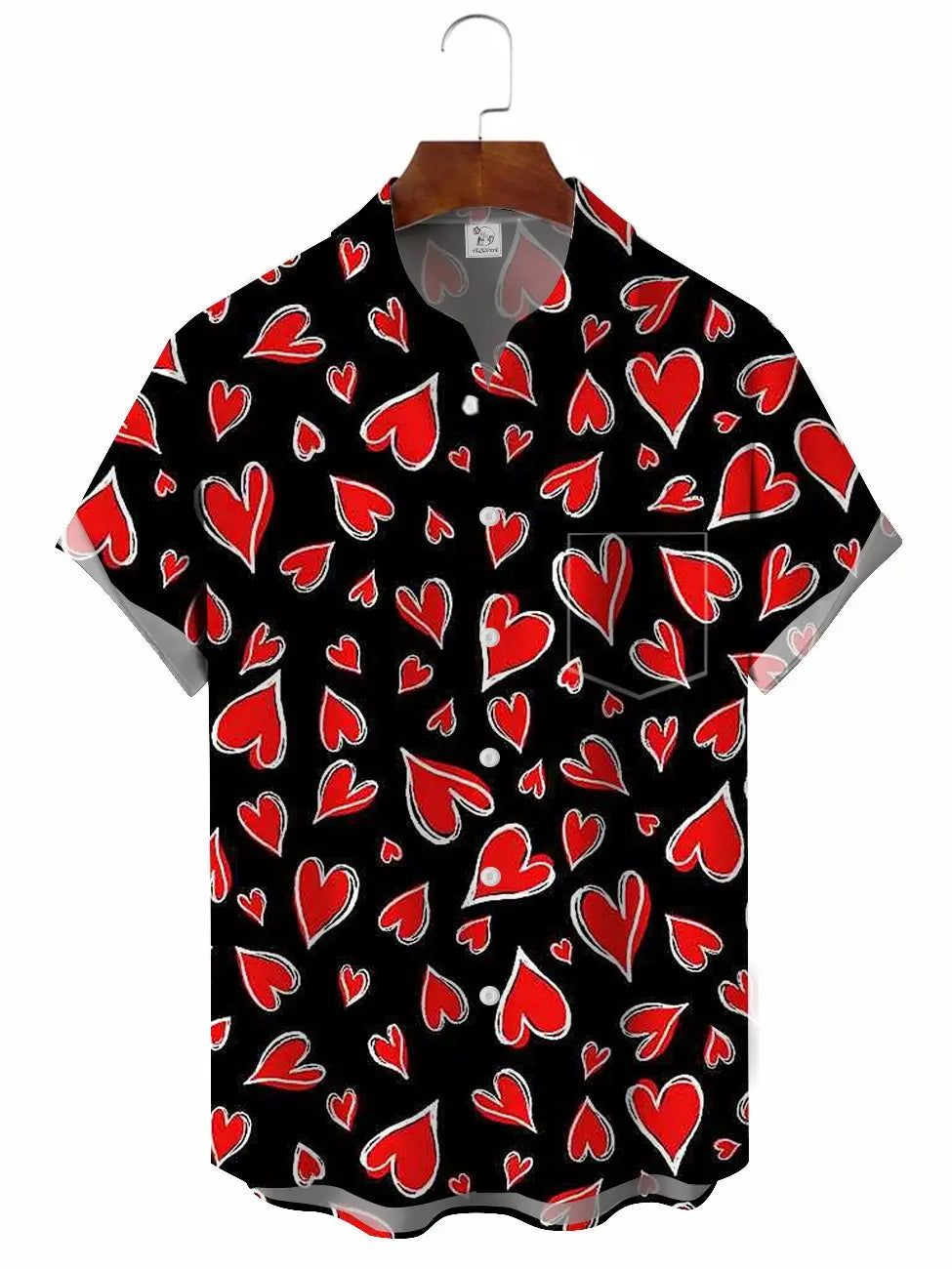 Valentine's Heart Hawaiian Shirt For Beach Days, Summer Outings, And Thoughtful Gift Giving