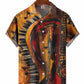 Vintage Abstract Watercolor Music Instrument Hawaiian Shirt For Summer Vacation, Beach Travel, And Casual Wear