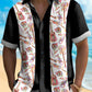 Men's Vintage Bowling Instrument Guitar Print Casual Hawaiian Shirt