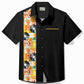 Hawaiian Shirt / Adults / S Men's Vintage Bowling Music Tape Print Casual Hawaiian Shirt