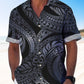Vintage Geometric Ethnic Gradient Hawaiian Shirt For Resort Trips, Coastal Parties, And Warm Weather Style