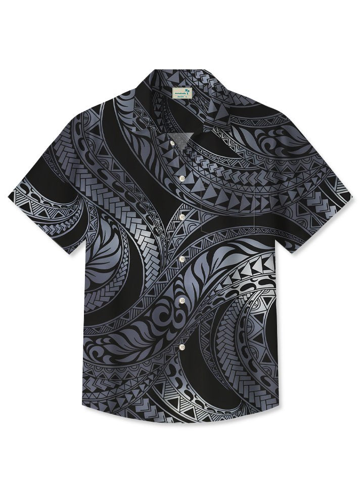 Vintage Geometric Ethnic Gradient Hawaiian Shirt For Resort Trips, Coastal Parties, And Warm Weather Style