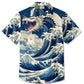 Vintage Japanese Ukiyoe Wave Dragon Hawaiian Shirt For Island Vacations, Resort Wear, And Relaxed Seasonal Style