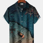 Hawaiian Shirt / Adults / S Men's Vintage Medieval Nautical Anchor Map Hawaiian Vacation Hawaiian Shirt