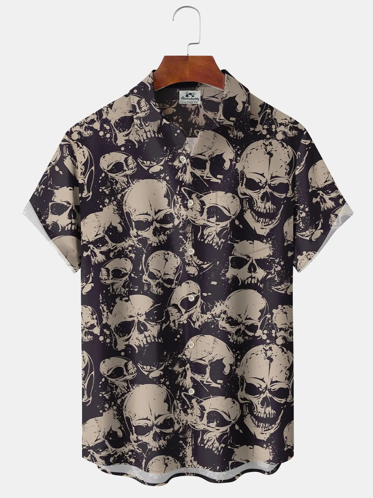 Vintage Skull Hawaiian Shirt For Tropical Holidays, Outdoor Gatherings, And Everyday Comfort