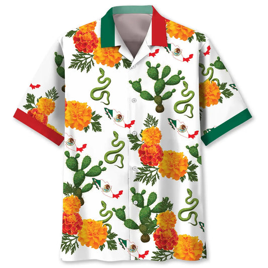 Mexico Cactus Hawaiian Shirt For Resort Trips, Coastal Parties, And Warm Weather Style