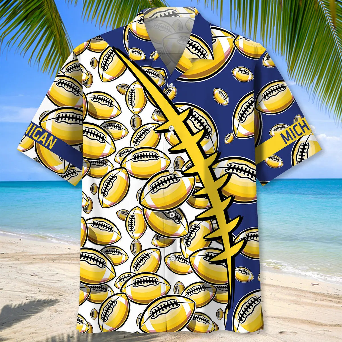 Michigan Heritage Football Hawaiian Shirt For Coastal Travel, Casual Events, And Comfortable Summer Wear
