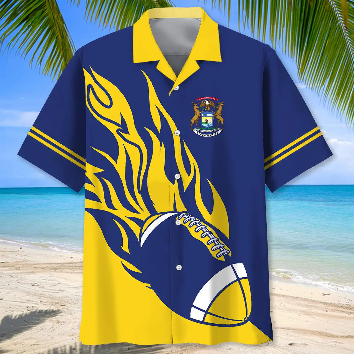Michigan Heritage Football Proud Hawaiian Shirt For Resort Trips, Coastal Parties, And Warm Weather Style