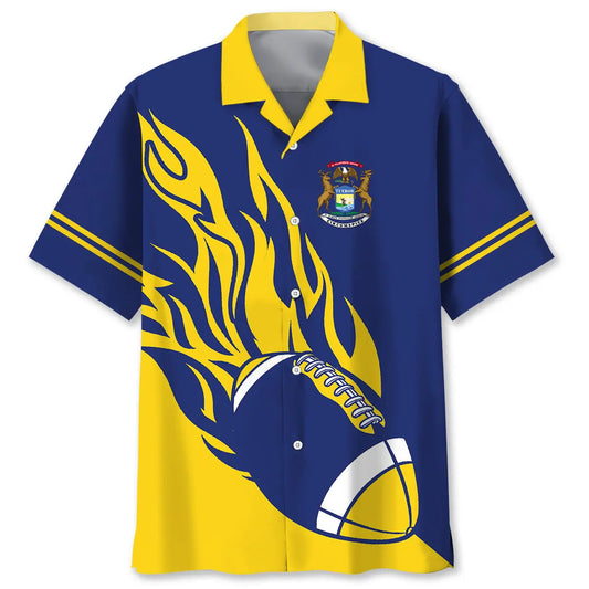 Michigan Heritage Football Proud Hawaiian Shirt For Resort Trips, Coastal Parties, And Warm Weather Style