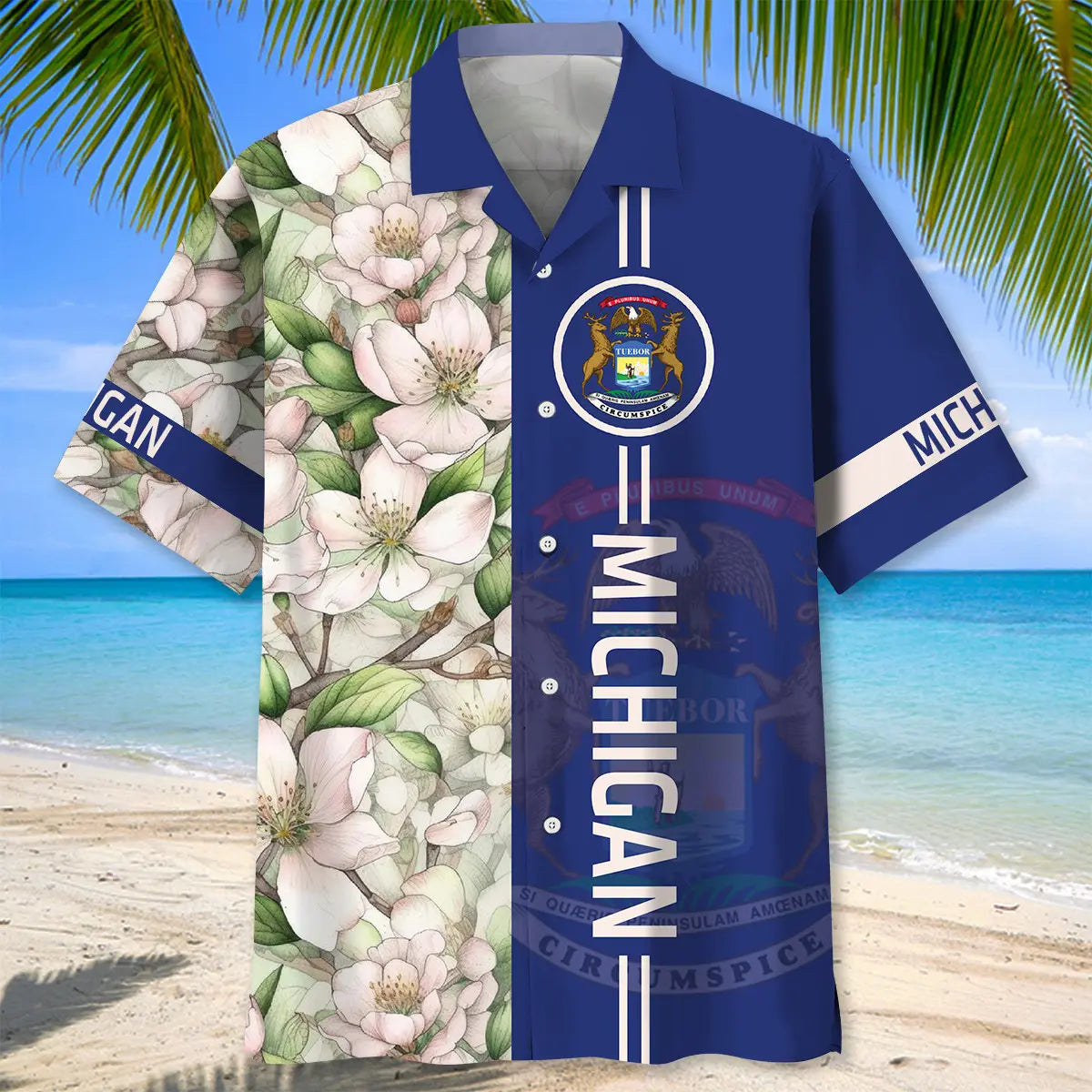 Michigan Heritage Proud Hawaiian Shirt For Tropical Holidays, Outdoor Gatherings, And Everyday Comfort