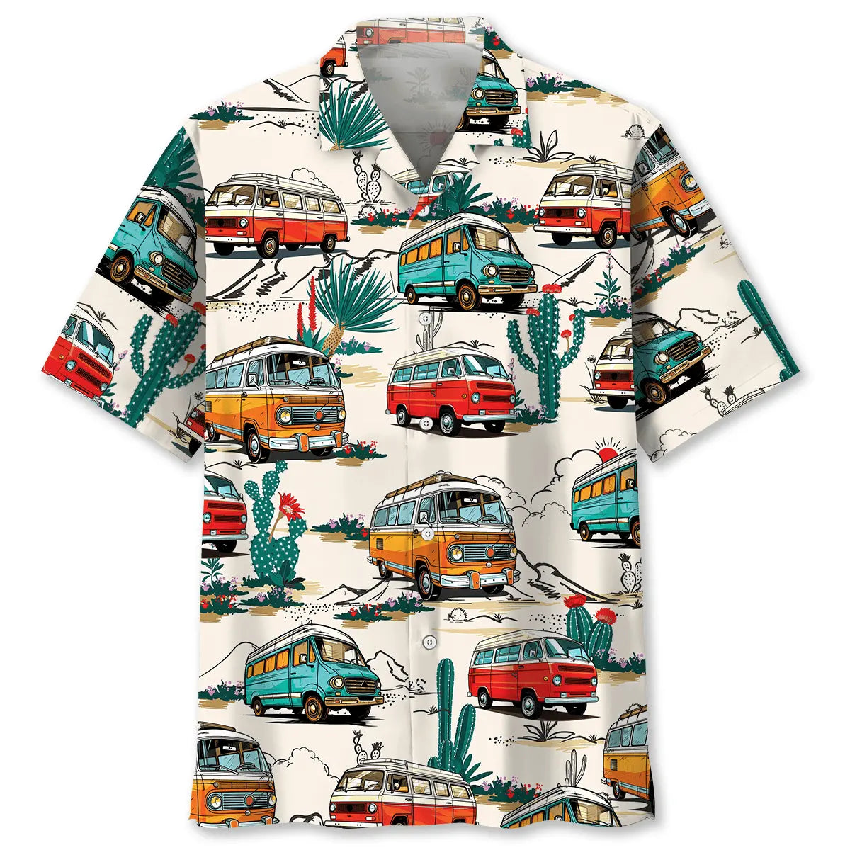 Minivan Car Hawaiian Shirt For Island Vacations, Resort Wear, And Relaxed Seasonal Style