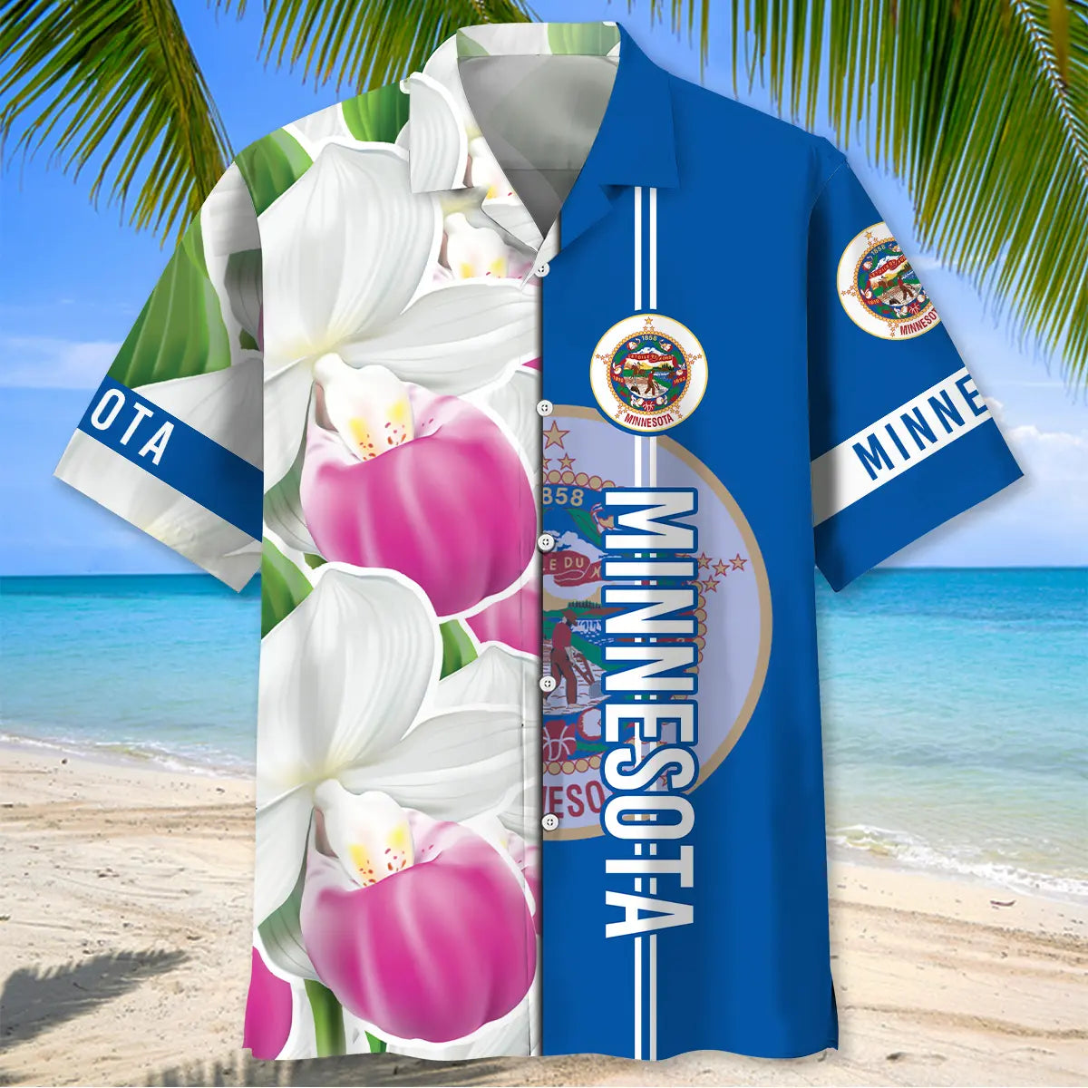 Minnesota Heritage Hawaiian Shirt For Resort Trips, Coastal Parties, And Warm Weather Style