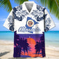Minnesota Heritage Sunset Hawaiian Shirt For Summer Vacation, Beach Travel, And Casual Wear
