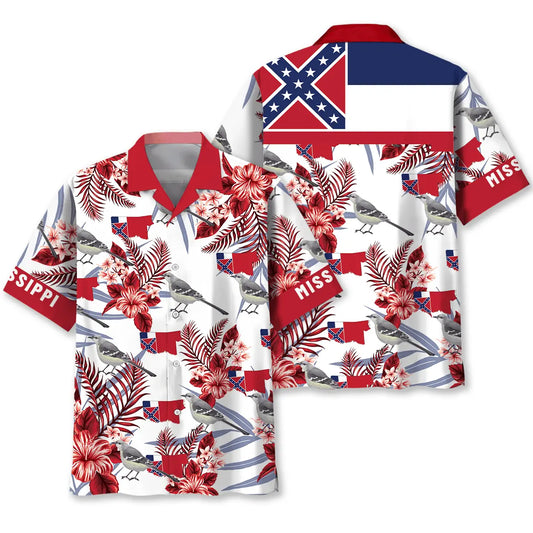 Mississippi Proud Hawaiian Shirt For Coastal Travel, Casual Events, And Comfortable Summer Wear