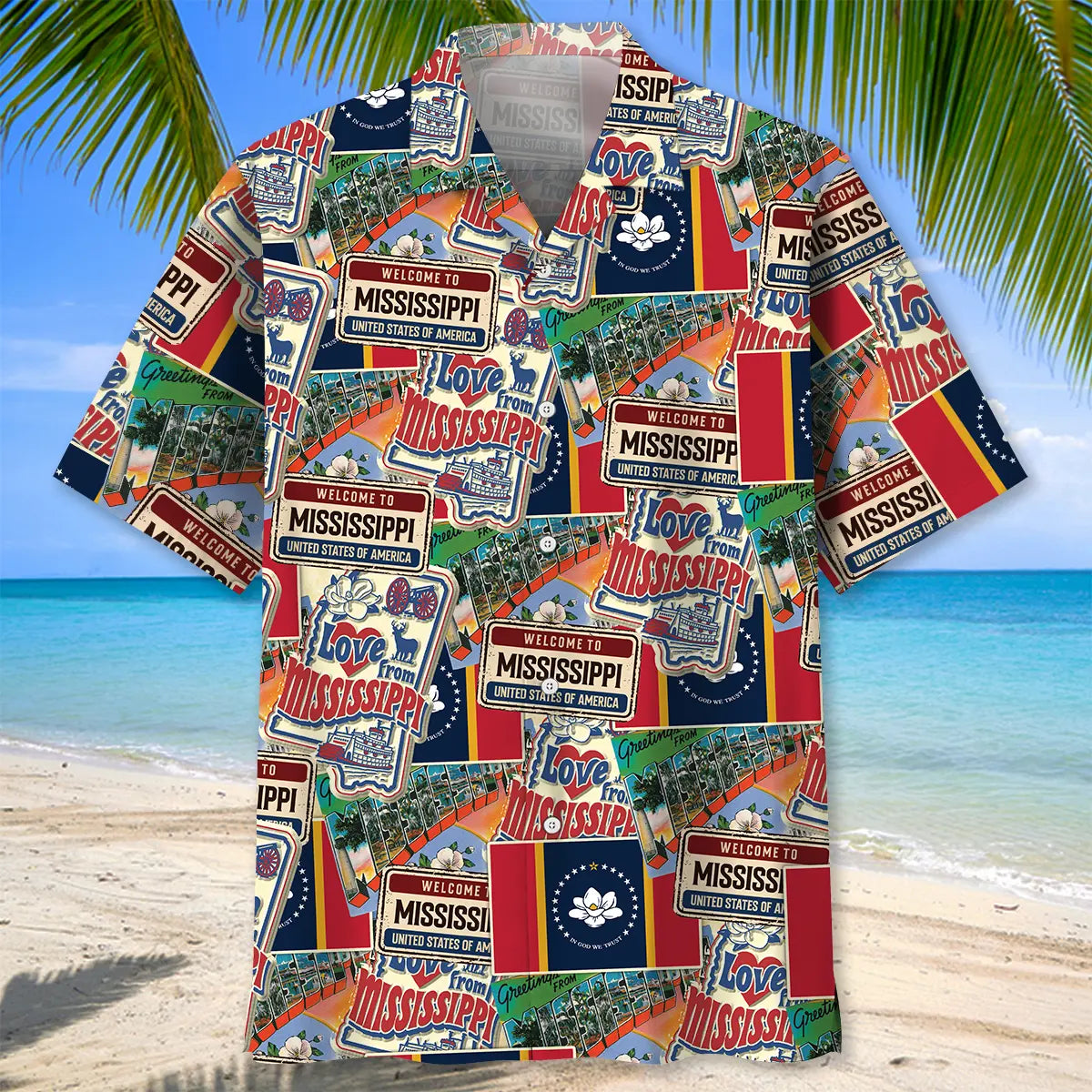 Mississippi Proud Vintage Hawaiian Shirt For Summer Road Trip, Tropical Holiday, And Travel Ready Style