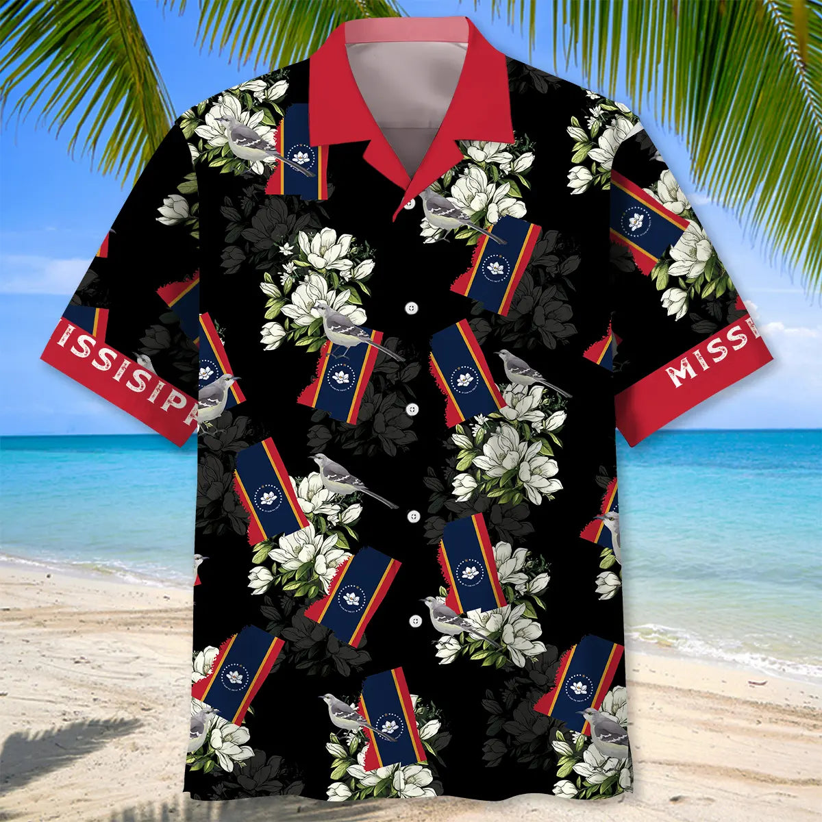 Mississippi State Flag Proud Hawaiian Shirt For Seasonal Celebration, Relaxed Getaway, And Comfortable Travel Wear