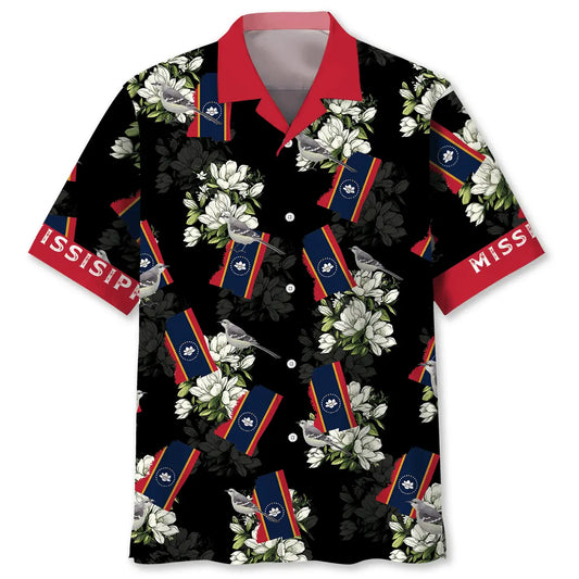 Mississippi State Flag Proud Hawaiian Shirt For Tropical Retreat And Casual Outdoor Style