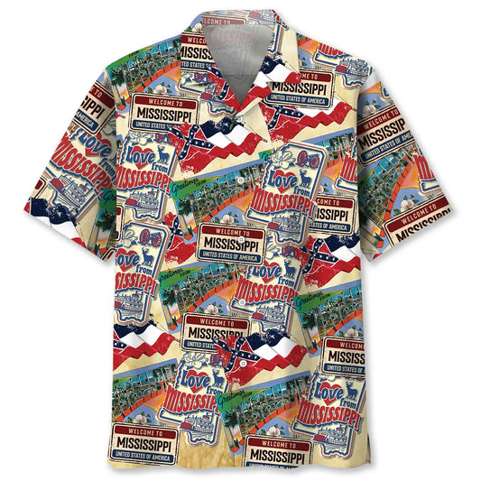Mississippi State Vintage Art Hawaiian Shirt For Weekend Escape, Tropical Retreat, And Daily Summer Wear
