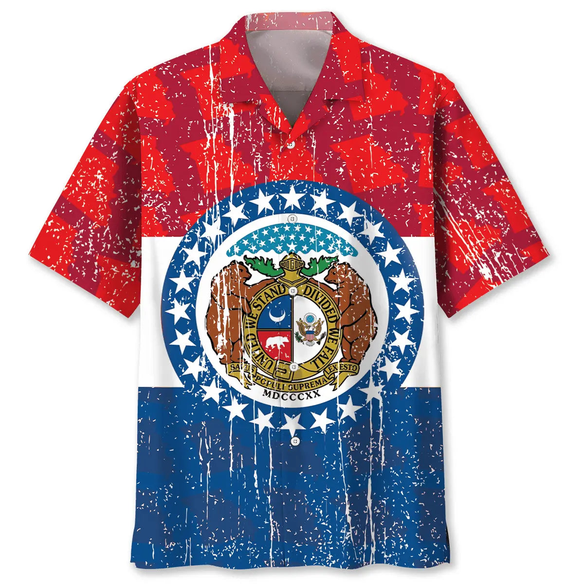 Missouri Heritage Flag Hawaiian Shirt For Summer Vacation, Beach Travel, And Casual Wear