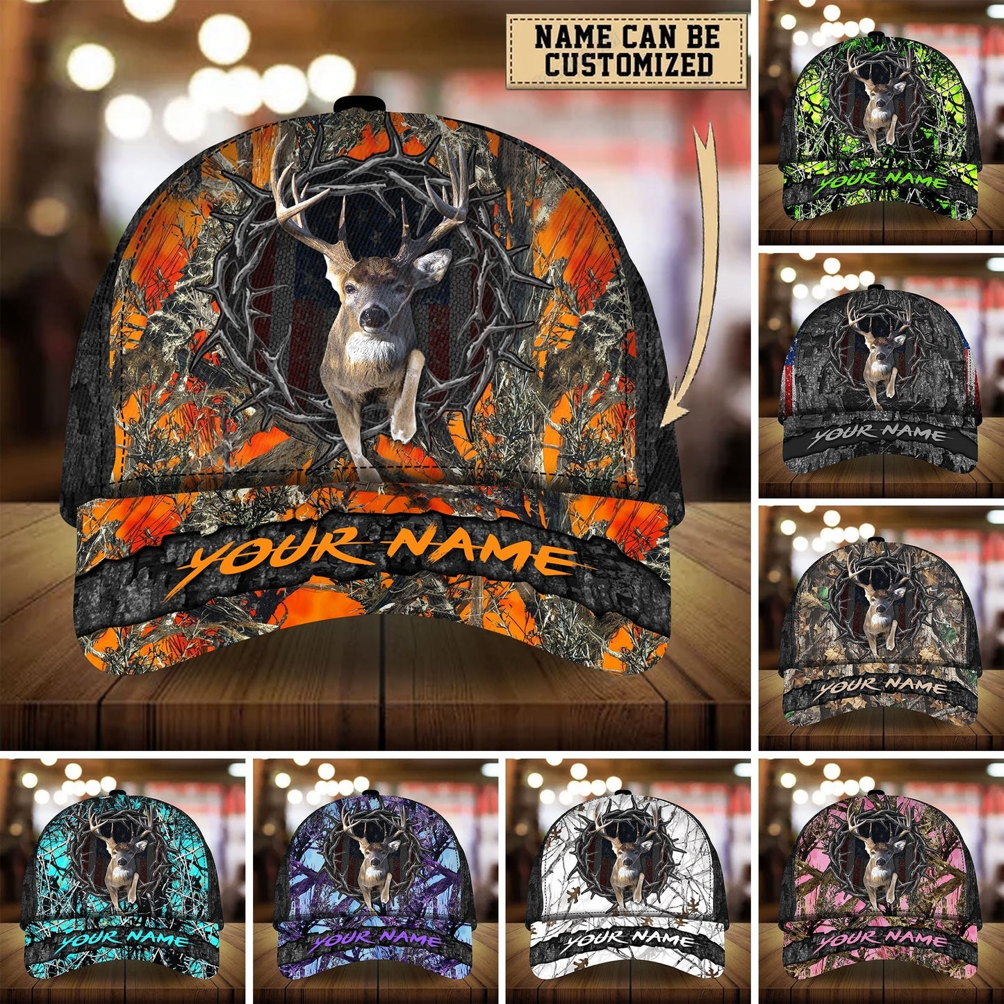 Awesome Deer Hunting Multicolor Personalized Classic Cap For Summer Outings Festivals And Relaxed Daily Wear