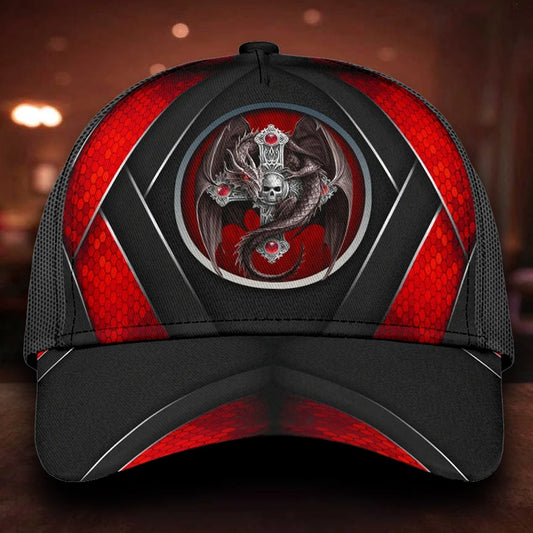 Dragon Skull Metal Classic Cap For Festivals Holidays And Comfortable Everyday Wear