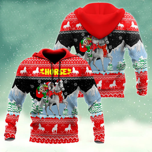 Christmas Horse Hoodie For Seasonal Parties Casual Wear And Thoughtful Holiday Gifts