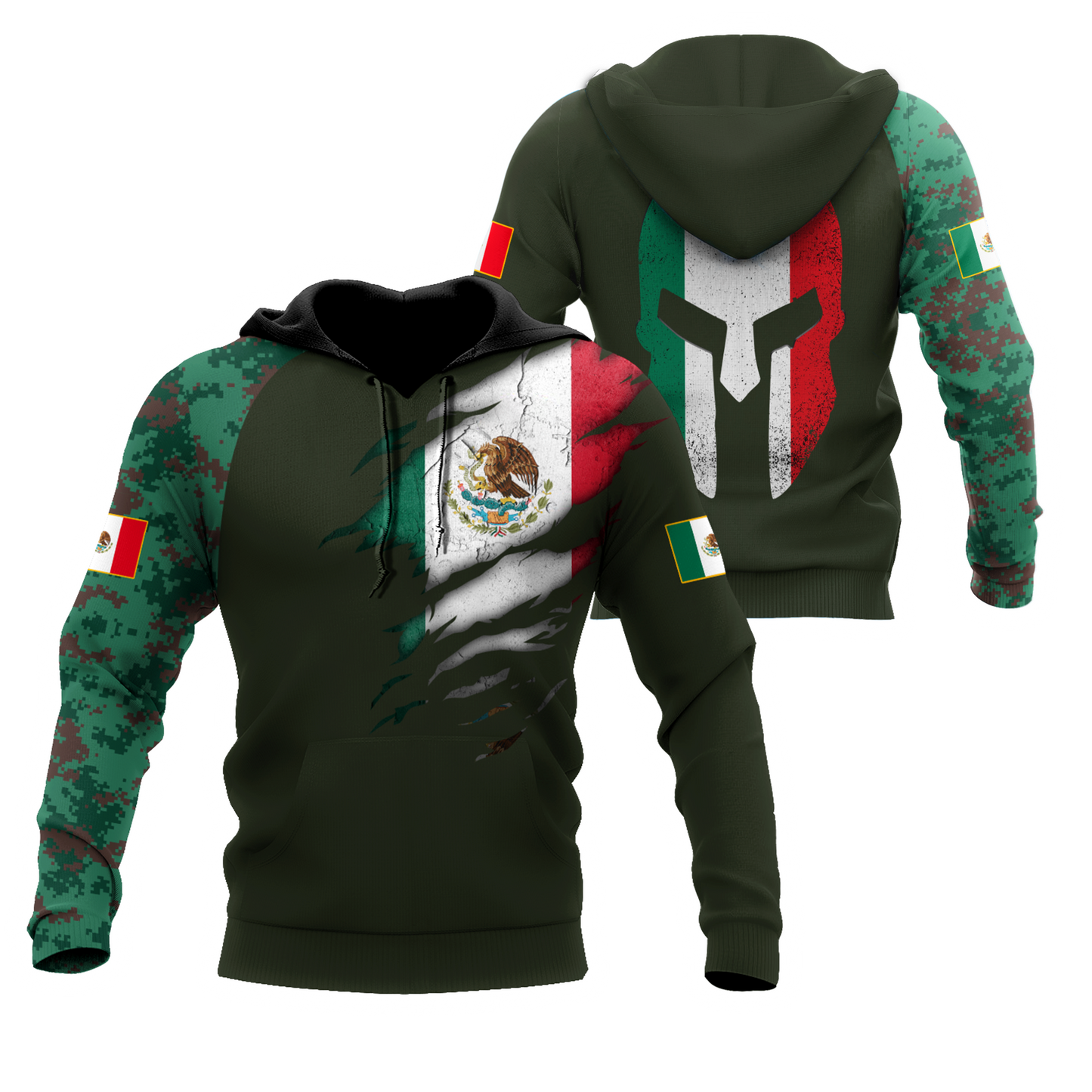 Mexican Coat Arms Hoodie For Traditional Themes Outdoor Events And Casual Travel
