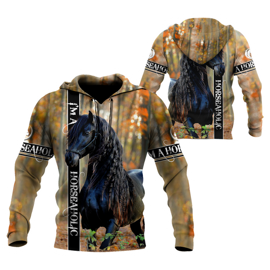 Friesian Horse Hoodie For Country Outings Travel Days And Relaxed Streetwear