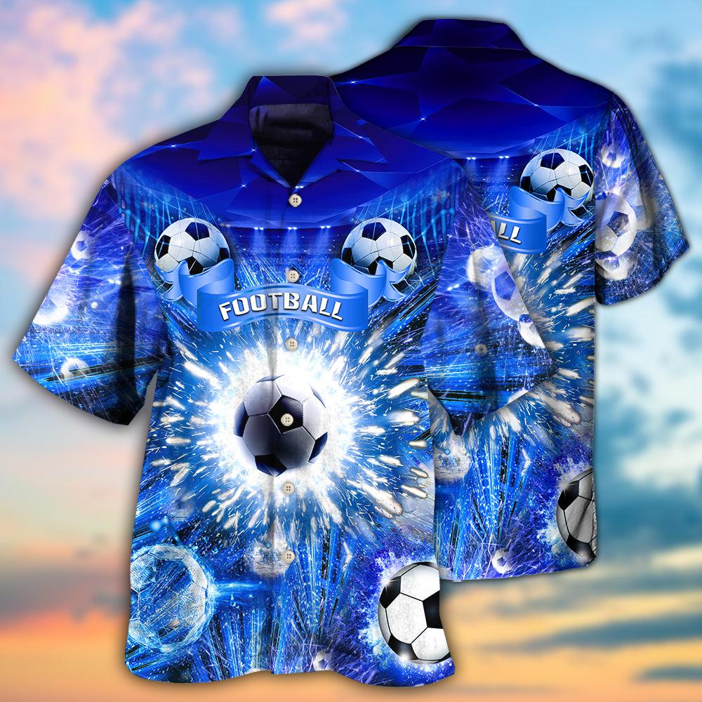 Soccer Hawaiian Shirt With All Over Print For Coastal Adventures Summer Events And Everyday Comfort