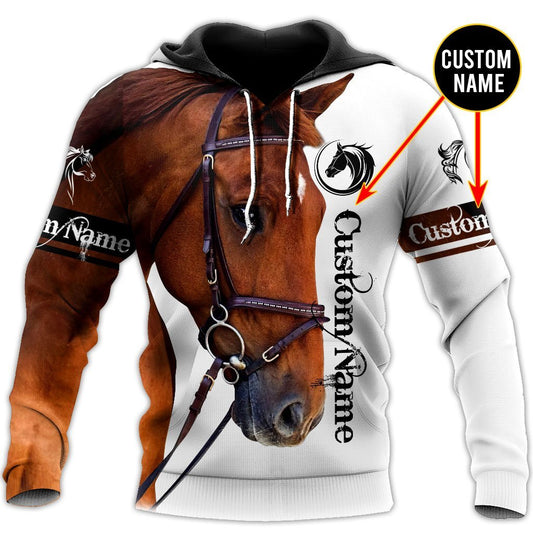 White Horse Hoodie For Horse Inspired Streetwear Holidays And Comfortable Outfits