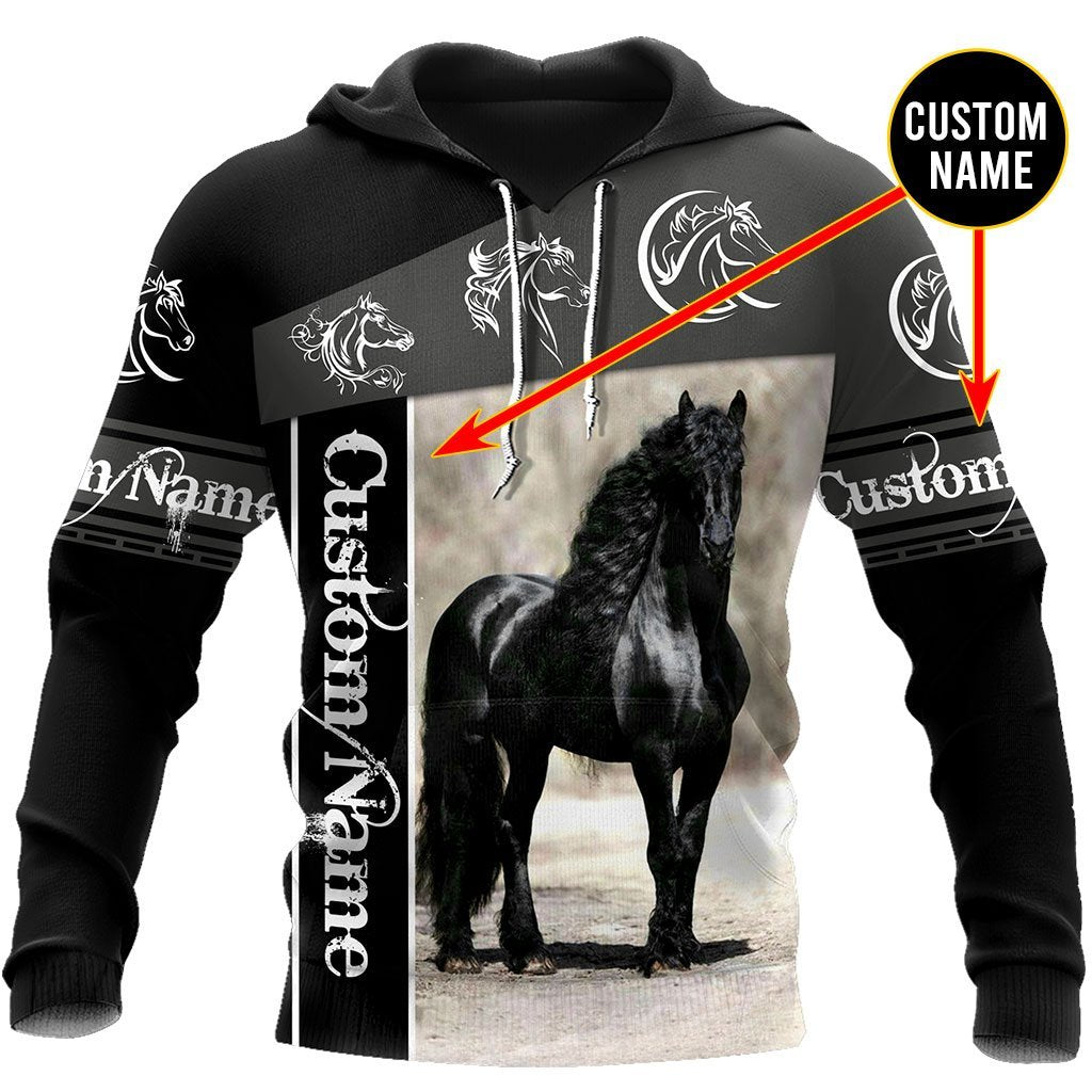 Black Horse Hoodie For Western Casual Wear Travel And Thoughtful Gifting