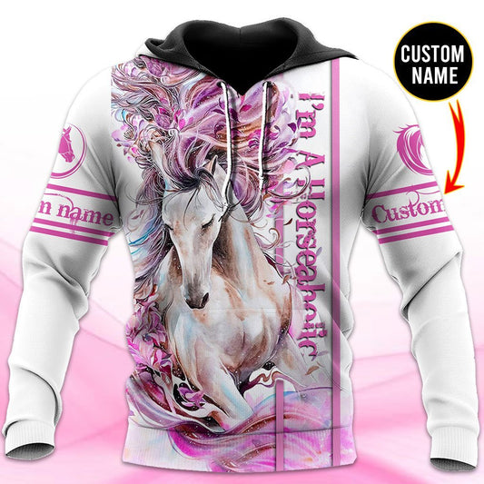 Pink Horse Hoodie For Country Lifestyle Outdoor Trips And Relaxed Everyday Wear