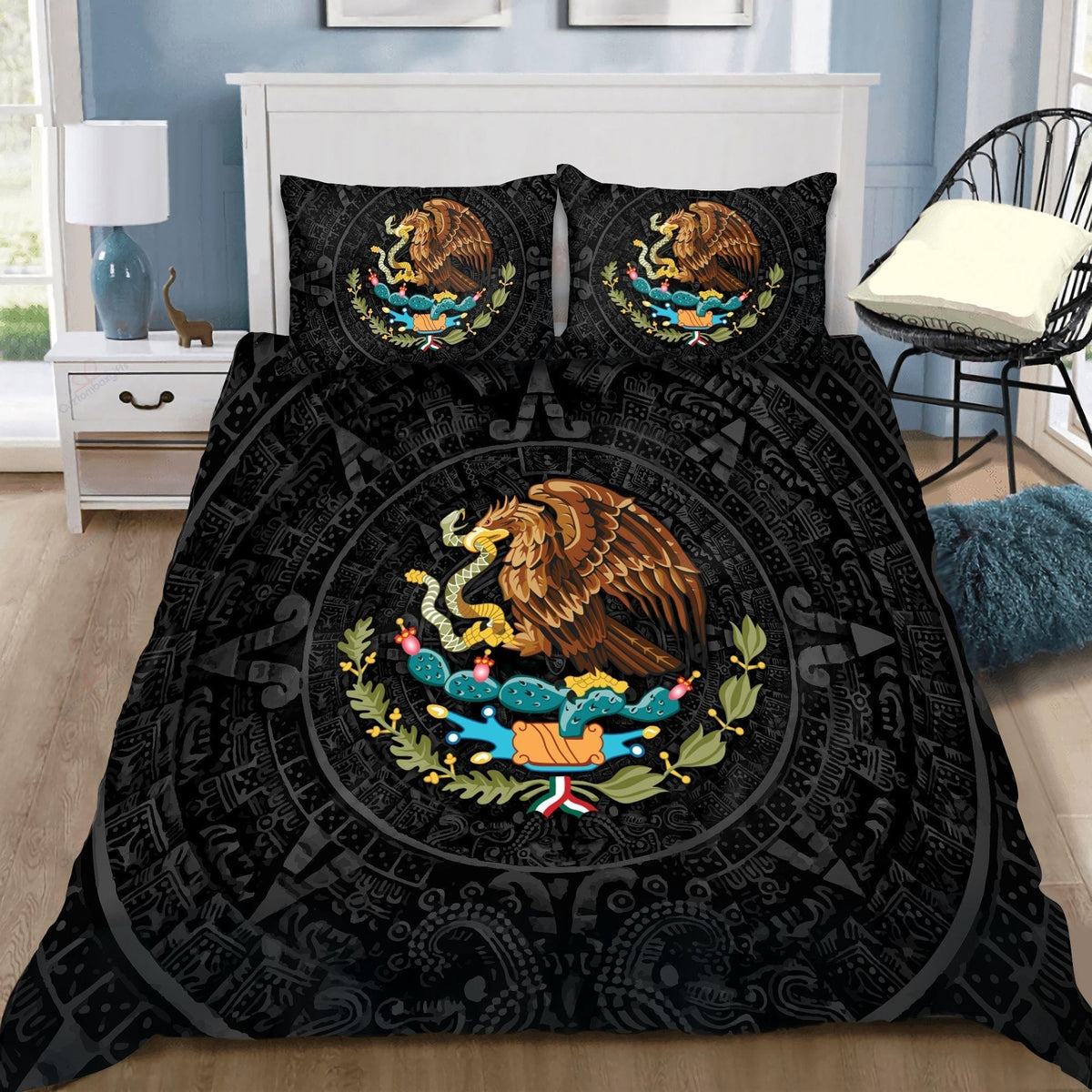 Mexican Aztec Dark Classic Bedding Cover For Southwestern Bedroom Decor