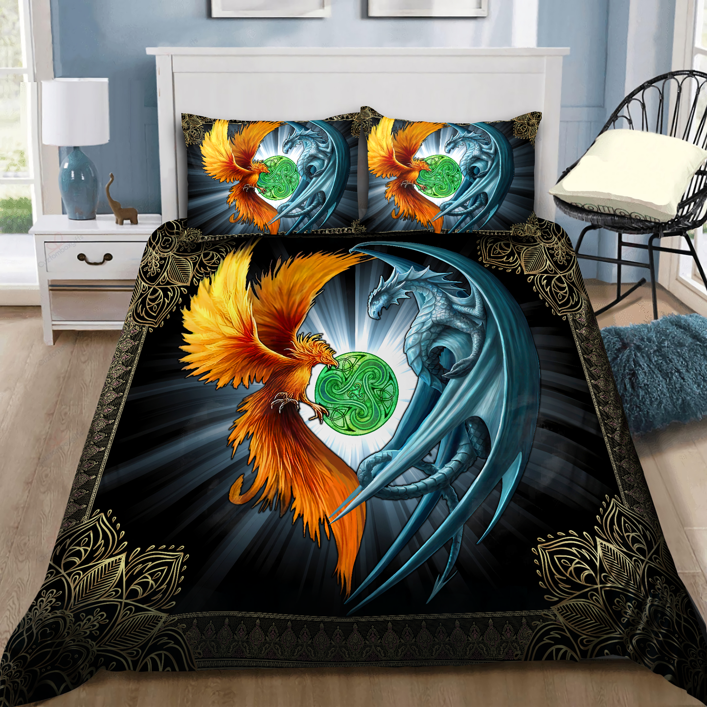 Dragon Phoenix Fantasy Bedding Cover For Fantasy Bedroom Decor