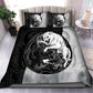 Black And White Dragon And Wolf Fantasy Bedding Cover For Fantasy Bedroom Decor