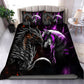 Orange And Purple Dragon And Wolf Fantasy Bedding Cover For Fantasy Bedroom Decor