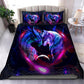 Galaxy Dragon And Wolf Fantasy Bedding Cover For Fantasy Bedroom Decor