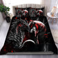 Red Dragon And Wolf Fantasy Bedding Cover For Fantasy Bedroom Decor