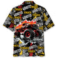 Monster Truck Fire Hawaiian Shirt For Racing Fans, Summer Outings, And Relaxed Vacation Wear